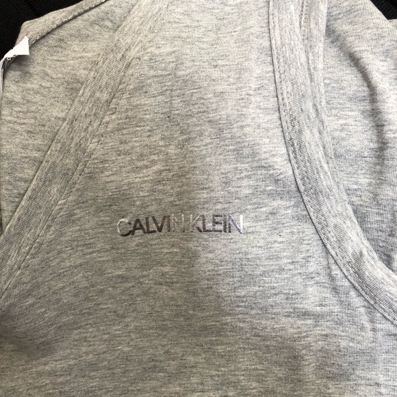 NWOT - Calvin Klein Gray Knit Jumpsuit w/Drawstring Elastic Waist - Picture 5 of 9